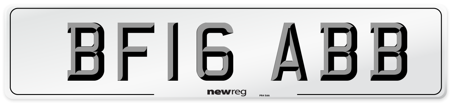 BF16 ABB Number Plate from New Reg